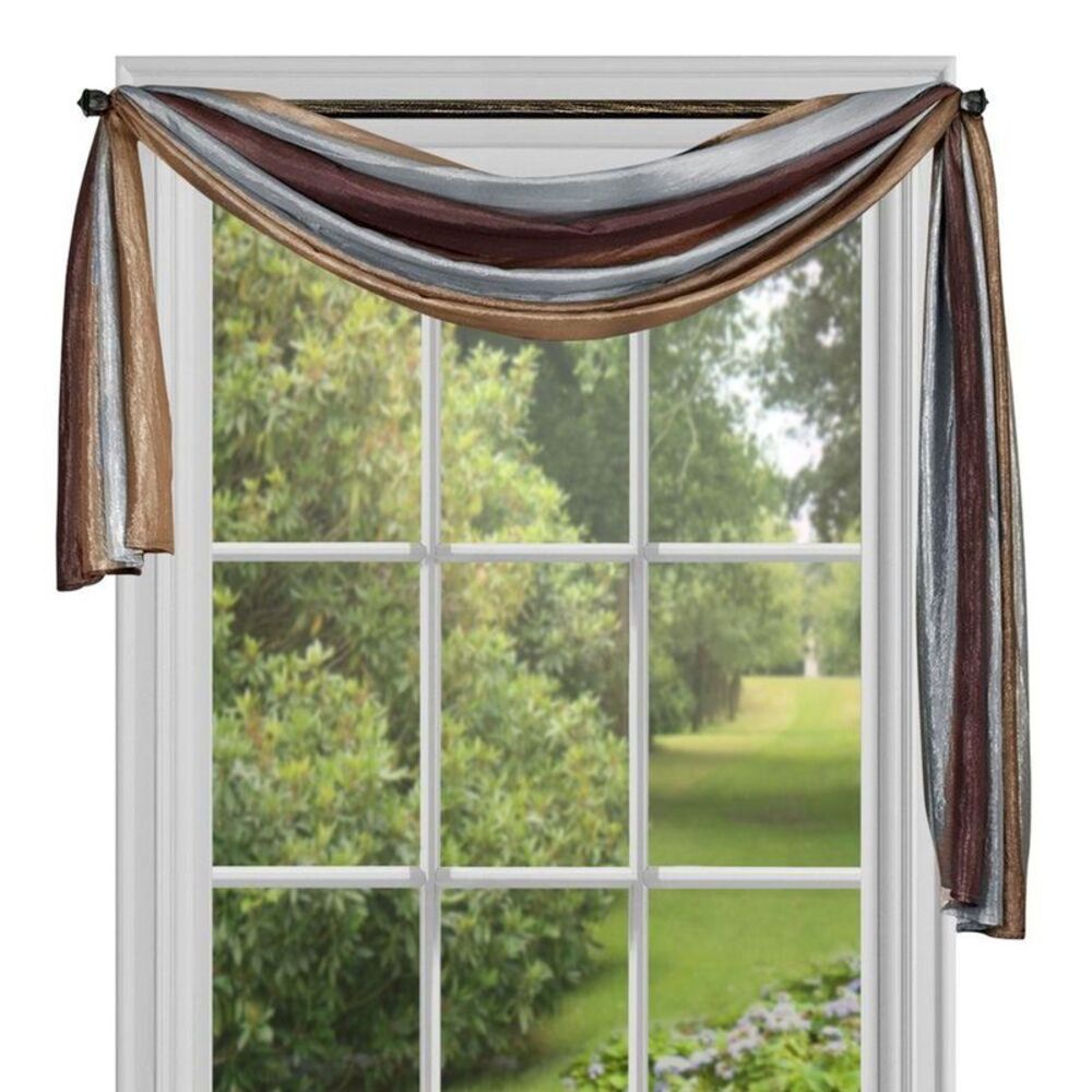 Meuse Window Curtain Scarf 50x144 - Chocolate